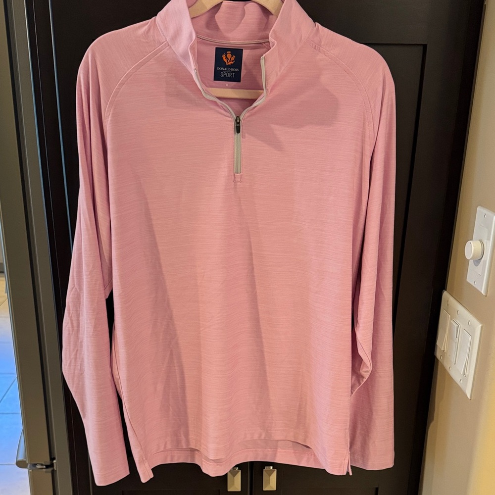 NEW without tags.  Light Pink Wyatt Quarter-Zip Pullover.  Donald Ross Sport